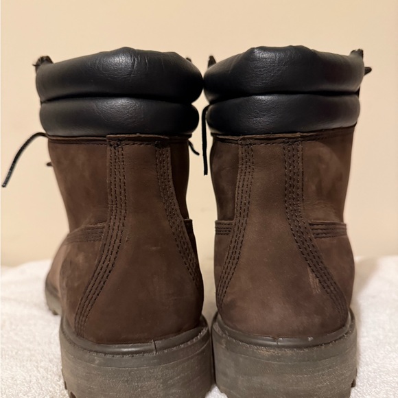 Timberland Men's Dark Chocolate Brown Nubuck Boots Sz M 8.5 / Wm 10. Very Good - Picture 4 of 5